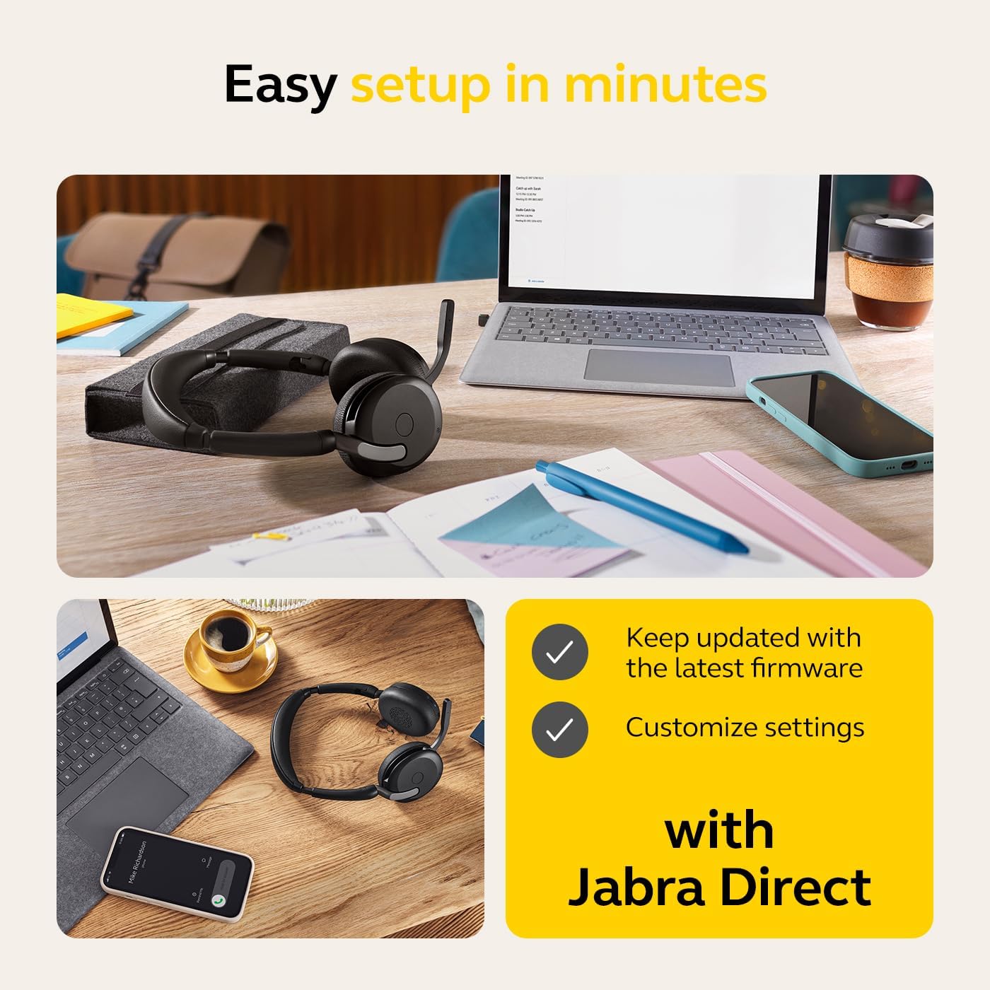 Jabra Headset Evolve2 65 Flex Wireless Stereo Jabra Headset Evolve2 65 Flex Wireless Stereo